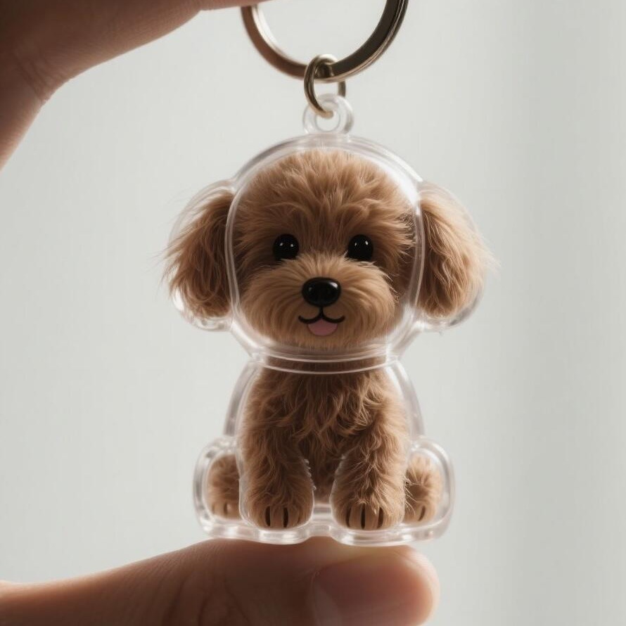 Transparent Case Fuzzy Ball Pendant - Image 9
