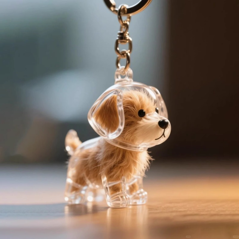 Transparent Case Fuzzy Ball Pendant - Image 6