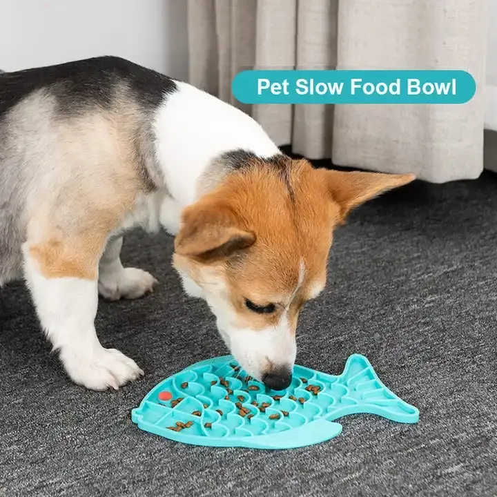 Slow Food Plate Rice Bowl For Small Medium Dog & Cats